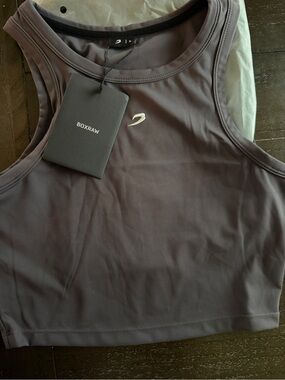 Boxraw Women's charcoal High-Neck Crop Tank